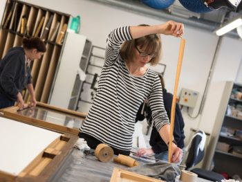 Photograph of Glynn Vivian Art Gallery Conservators at work Photo © Philip Rees