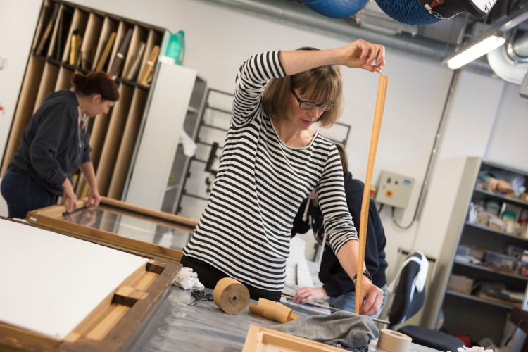 Photograph of Glynn Vivian Art Gallery Conservators at work Photo © Philip Rees