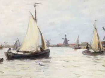 "Bateaux en Hollande pres de Zaandam, 1871" Claude Monet (1840-1926) Glynn Vivian Art Gallery