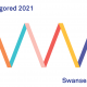 Colourful zigzag with text Abertawe Agored - SwanseaOpen 2021