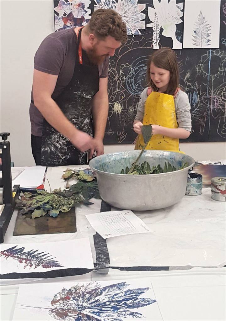 Easter workshop, plant printing workshop