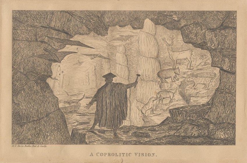 Sir Henry De la Beche KCB FRS (1796-1855) A Coprolitic Vision. Etching