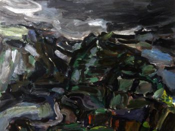 Painting by Peter Prendergast (1946-2007) Bethesda Quarry, 1982. Acrylic on paper